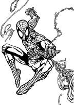 coloriage spiderman lance ses filets